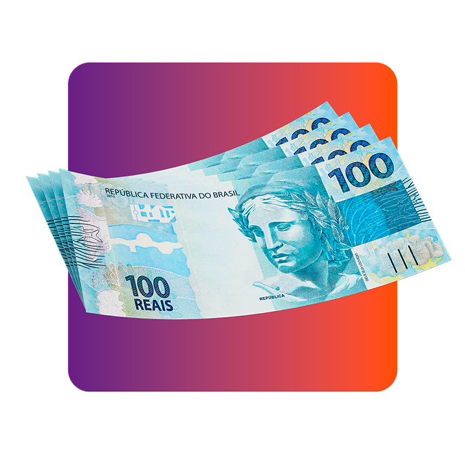 Cédulas de papel-moeda de 100 reais